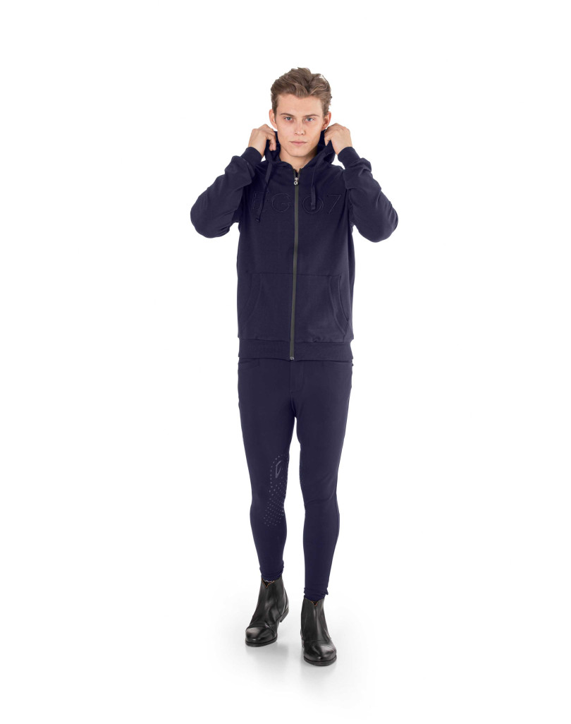 Sweat à capuche homme EGO7 ZIP - Coton stretch finition carbone