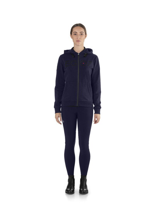 Sweat à capuche femme EGO7 ZIP - Coton stretch finition carbone